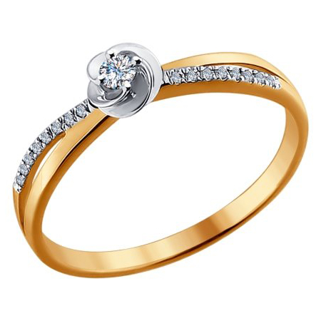 Кольцо, золото, бриллиант, 1011444